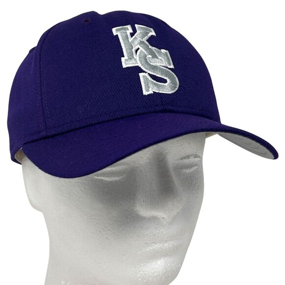Vintage Kansas State Wildcats Hat Baseball Cap Fitted 7 1/4 University KS Purple - Picture 1 of 10